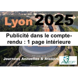Lyon 2025 : Publicité dans le compte-rendu : 1 page intérieure